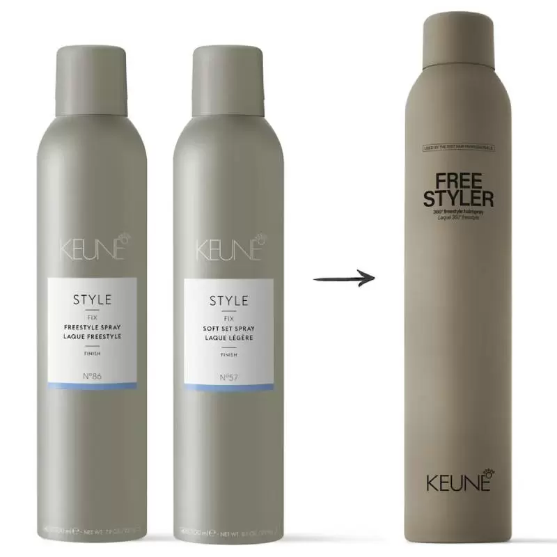 Keune (Кене) Лак для волос фристайл Стиль (Style Freestyle Spray), 300/500 мл.