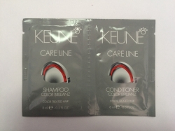 Keune (Кене) Саше шампунь и кондиционер "Яркость цвета" (CL Brillianz Duosachet), 2х8 мл.